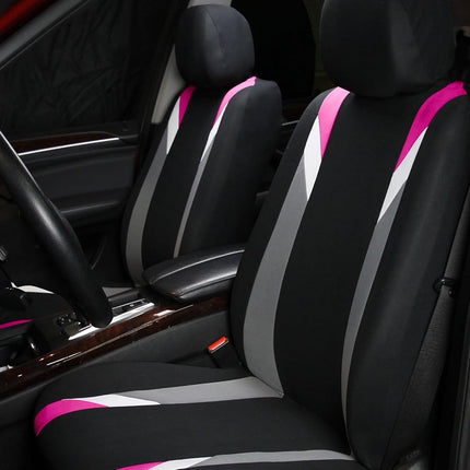 FH GROUP FH-FB033217 Fundas de asiento modernistas prémium de tres filas, rosa/negro, aptas para la mayoría de coches, camiones, SUV o furgonetas