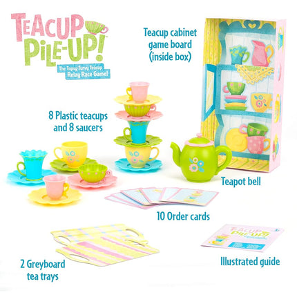 Educational Insights Teacup Pile-Up! Relay Game - Preschool Board Game for Boys & Girls Ages 4+