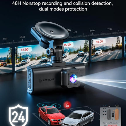 REDTIGER 4K STARVIS 2 Dashcam Front Rear, 5GHz WiFi 20MB/s, Free 128GB Card