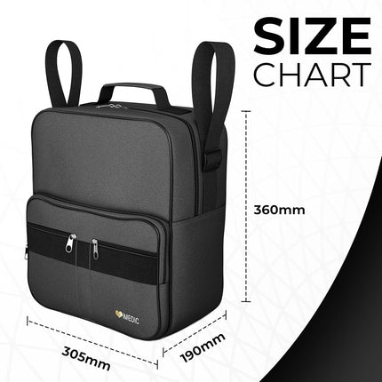 iMedic Deluxe Wheelchair Bag - Wheelchair Backpack – Wheelchair Shopping Bag - Electric Wheelchair Accessories - Attaches to The Handles to Provide Useful Wheelchair Storage (Black)