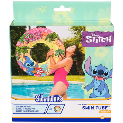 Swimways Stitch Swim Tube Pool Float, Inflatable Pool Floats & Kids Pool Toys, Swimming Pool Accessories & Beach Essentials for Teens Aged 14 & Up