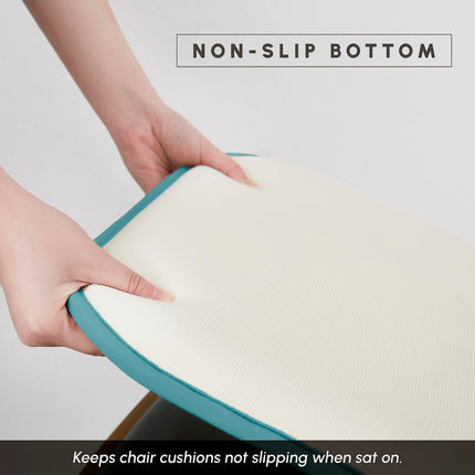 Elegant Comfort 2 Pack Chair Cushion Covers - Skid-Proof Rubber Backing - 16 x 16 Inch - Thick Dining Square Shape Seat Covers - Comfortable Textured Chair Pads with Ties - Mosaic Pattern, Aqua