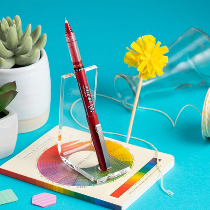Pilot Precise V5 Roller Ball Stick Pen, Precision Point, Ink, 5mm, Pack of 12, Red (35336)