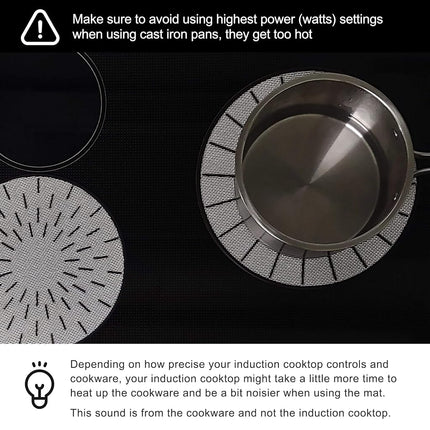 Handy Fox Induction Mat - Silicone Fiberglass Cooktop Scratch Protector - for Induction Stove - Nonslip Pads to Prevent Pots from Sliding During Cooking (9.4×9.4)