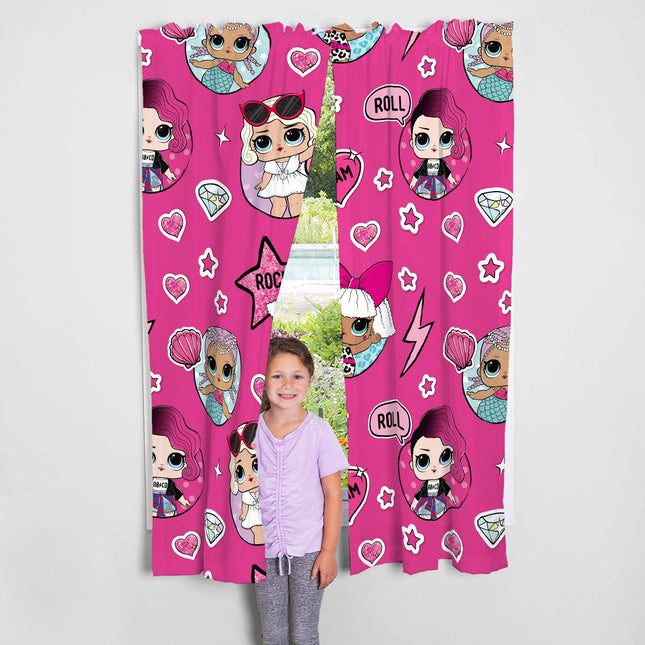 Juego de cortinas para ventana de habitación infantil de Franco, 82 x 63 pulgadas, LOL Surprise