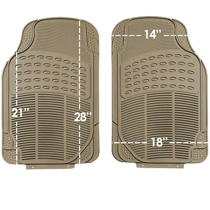 FH Group Automotive Floor Mats Climaproof for All Weather Protection Universal Fit Trim to Fit for Most Cars, SUVs, and Trucks, 3 Row 4pc Full Set Black