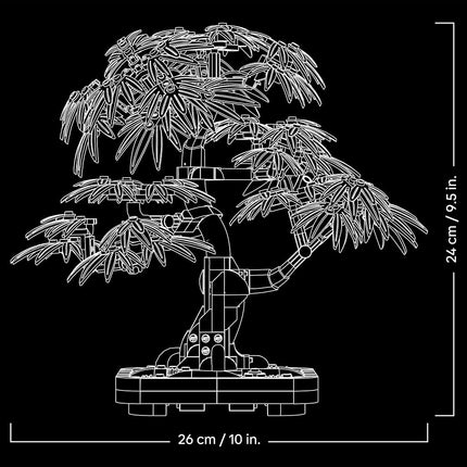 LEGO Botanicals Japanese Red Maple Bonsai Tree - Artificial Plant Building Set with Red & Orange Leaves, plus a Buildable Pot - DIY Home Decor Gift For Adults - 10348