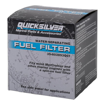 Quicksilver 802893Q01 Water Separating Fuel Filter - Mercury and Mariner Outboards and MerCruiser Stern Drive and Inboard Engines