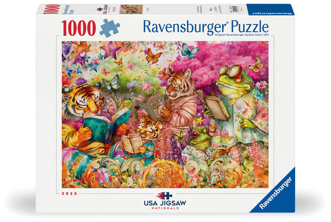 Ravensburger USA Jigsaw Nationals - Book Club - 1000 Piece Jigsaw Puzzle - Cozy Reading-Themed Scene - Relaxing and Creative Fun for Book Lovers - Ages 14 and Up