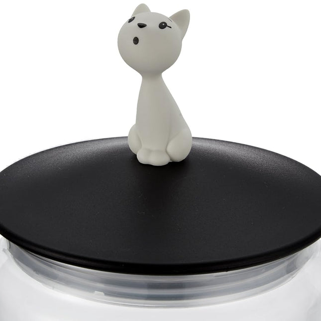 Alessi A Di Miòjar Glass Jar for Cat Food with Lid in Thermoplastic Resin, Black