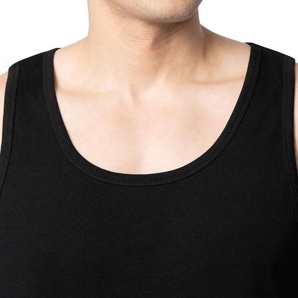 Fruit of the Loom Men's EverSoft Cotton Sleeveless Moisture Wicking T-Shirts with Odor Control, Tank - 2 Pack - Black Ink, Medium