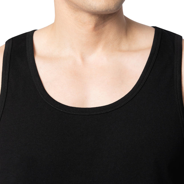 Fruit of the Loom Men's EverSoft Cotton Sleeveless Moisture Wicking T-Shirts with Odor Control, Tank - 2 Pack - Black Ink, Medium