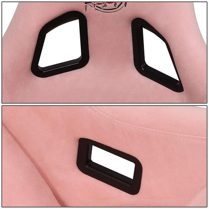 NRG Innovations NRG-FRP-302PK-PRISMA Universal Fixed Back Bucket Racing Seat for 6-Point Harnesses, Size L, Pink Seat Cover