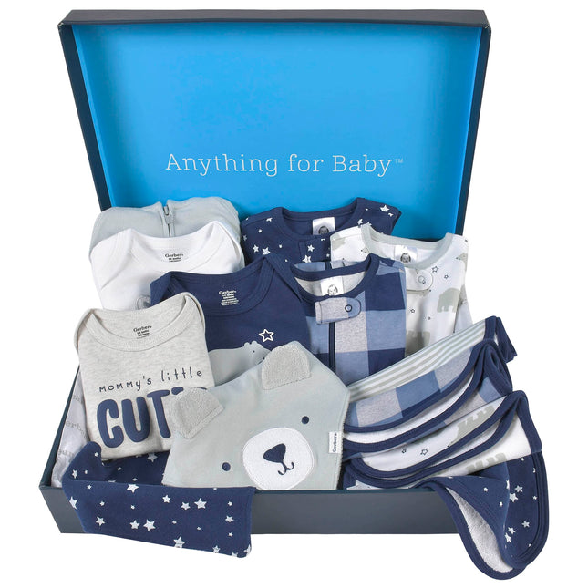 Gerber Baby 14-Piece Clothing Gift Set, Blue, Newb