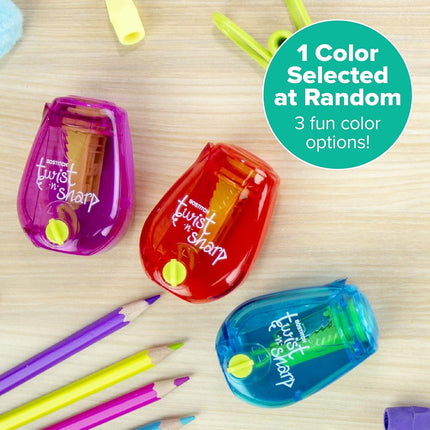 Bostitch Twist-N-Sharp Pencil Sharpener, Assorted Colors (PS1-ADJ)