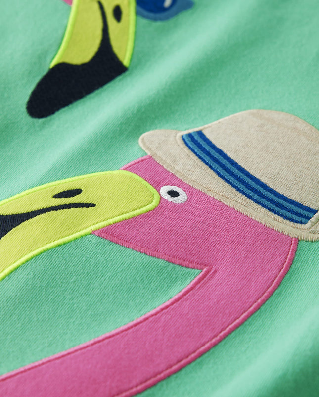 Camisetas de manga corta bordadas con gráficos de primavera y verano para niños y pequeños de Gymboree, Cool Flamingos, 7