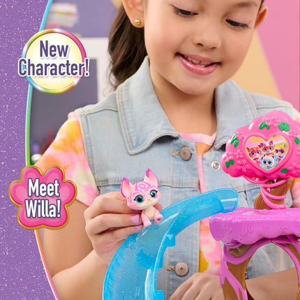 Just Play Disney Jr. SuperKitties Su-Purr Wild Playset with Slide and Swing, 5-pieces, 3 Poseable Figures, Toy for Fans, Girls, Kids, Ages 3 and Up