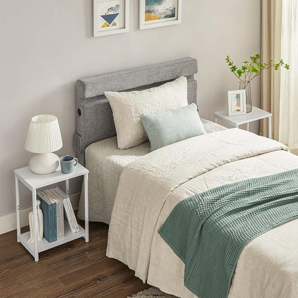 VASAGLE Side Tables Set of 2, Small End Table, Nightstand for Living Room, Bedroom, Office, Bathroom, White ULET272W14 ,11.8'' x 15.2'' 19.7''