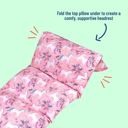 Wildkin Kids Floor Lounger – Pillow Lounger, Travel-Friendly, Ideal for Sleepovers, Fits Standard Pillows - Magical Unicorns