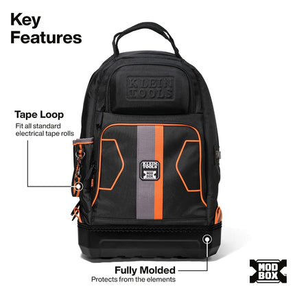 Klein Tools 62201MB MODbox Electrician's Tool Backpack, Customizable Mobile Workstation with 32 Pockets for Maximum Tool Storage