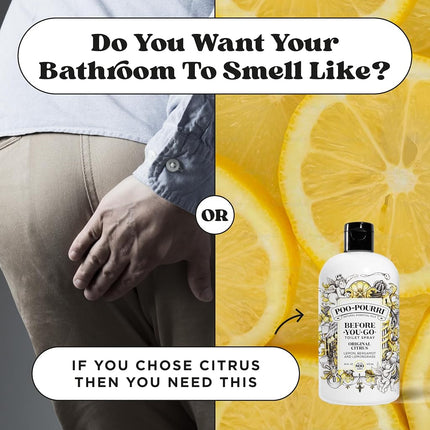 Poo-Pourri Before-You-Go Toilet Spray, Original Citrus, Refill Bottle 16 Fl Oz - Lemon, Bergamot and Lemongrass