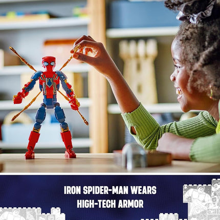 LEGO® Super Heroes Marvel Iron Spider-Man Construction Figure 76298 Posable Building Toy with Armour,Buildable Model,Toys for Boys and Girls Aged 8 and Over