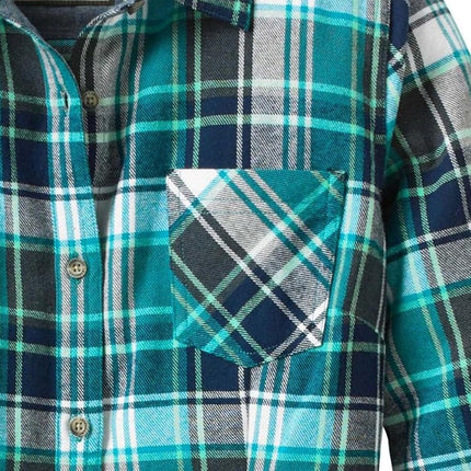 Legendary Whitetails Women's Standard Cottage Escape Flannel Shirt, Turquoise Pacific Plaid, Small