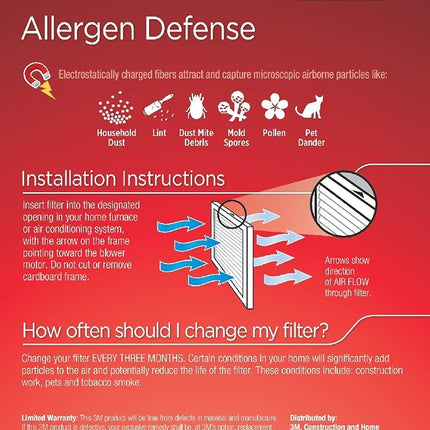 Filtrete 16x20x1, AC Furnace Air Filter, MPR 1000, Micro Allergen Defense, 6-Pack