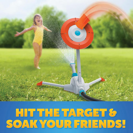 Blue Marble Toss 'N Soak Outdoor Sprinkler Game - Outdoor Water Play, Toss A Bean Bag & Soak Your Friends for Backyard Water Fun, Connects to Garden Hose, Kids Sprinklers for Yard, Yard Water Toys