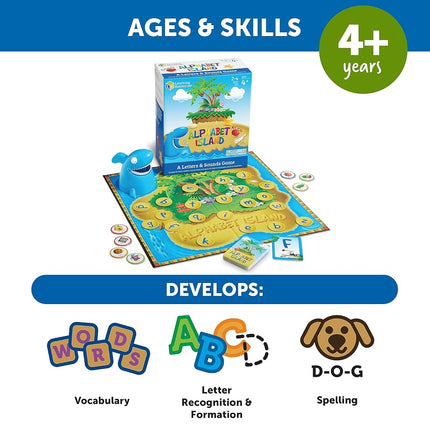 Learning Resources Alphabet Island, Letter & Sounds Game, Language Development Toy, 2-4 Players, Ages 4+