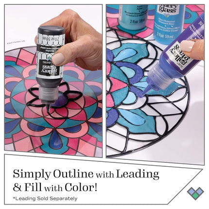 Gallery Glass Stained Glass Paint, Crystal Clear 8 fl oz Perfect For DIY Arts And Crafts Projects, 19699