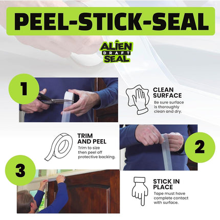 Bell+Howell Alien Draft Seal Door & Window Insulation Tape 15m Seal Strip