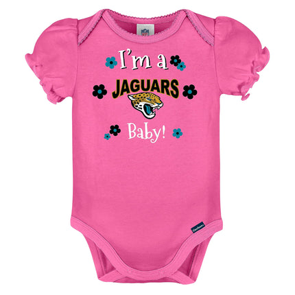 Paquete de 3 bodys de manga corta NFL para bebé niña de Gerber, color del equipo, 6-12 meses