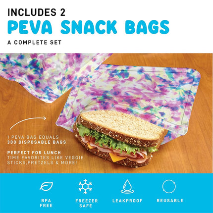 Sac à lunch isotherme Fit & Fresh pour enfants garçons et filles, sac à lunch pour enfants avec 2 sacs à collation réutilisables, boîte à lunch scolaire, Cypress Tie Dye Rose Multicolore