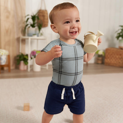 Gerber Baby-Boys Toddler 3-Pack Pull-On Knit Shorts, Blue, 3-6 Months