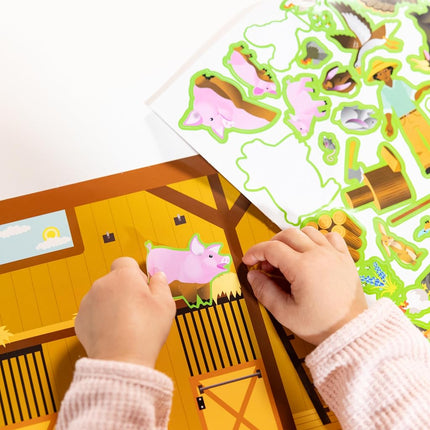 Melissa & Doug Reusable Sticker Pad: Farm - 280+ Stickers, 5 Scenes, Great Gift for Girls and Boys - Best for 3, 4, 5 Year Olds and Up