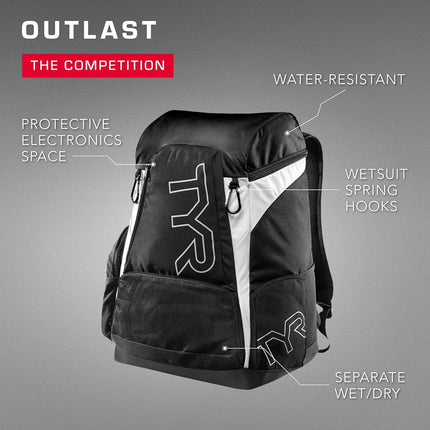 TYR Unisex Alliance Backpack - Evergreen/Black, 45 Litre