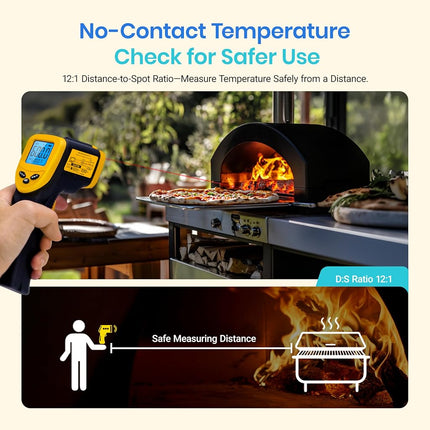 Etekcity Infrared Thermometer Upgrade 774, Heat Temperature Temp Gun for Cooking, Laser IR Surface Tool for Pizza, Griddle, Grill, HVAC, Engine, Accessories, -58°F to 842°F, Yellow