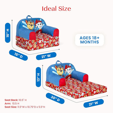 Delta Children - PAW Patrol Cozee Buddy Flip-Out Kids Chair - Greenguard Gold Certified, Blue