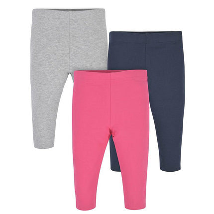 Gerber Baby Girls' Toddler Multi-Pack Premium Leggings, Hot Pink/Navy, 6-9 Months