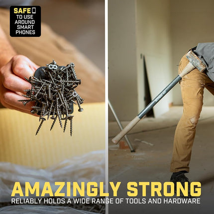 MagMaster Pro | Magnetic Tool and Hardware Holder - Strong Clip-On Belt Magnet Holster for Screws, Nails, Hammer, Sockets, Pliers, Screw Driver, Trowel, Drill Bit, Wrench, or Any Magnetic Tools