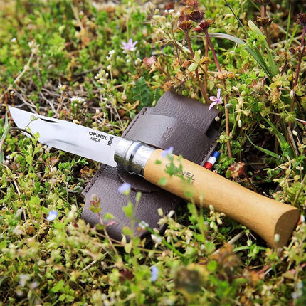 Opinel Traditional Classic No8 S/S Beech Handle + Sheath Set 8.5cm