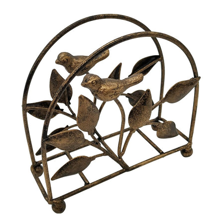 Cast Iron Bird & Tree Classic Napkin Holder/Tabletop Freestanding Tissue Dispenser, Bronze
