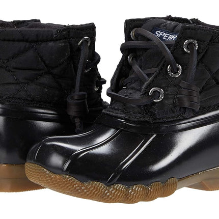 Sperry Kids Girls Saltwater Boot, Black, 7 M US