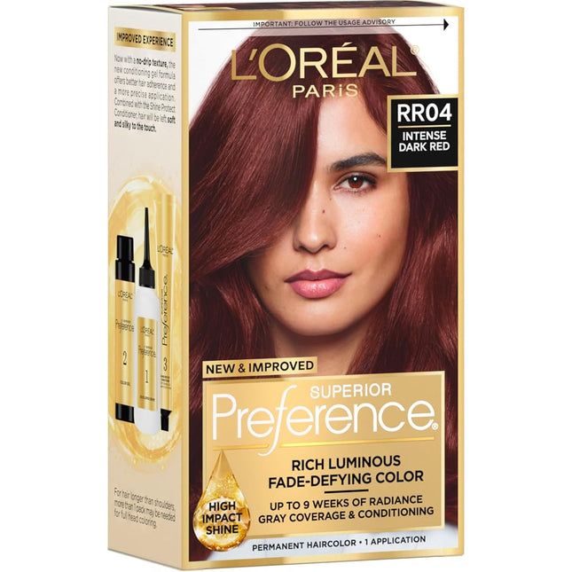 L'Oréal Paris Superior Preference Permanent Hair Color, RR-04 Intense Dark Red