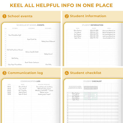 Clever Fox Teacher Planner – School Year Planner with Calendars & Lesson Plans – Book for Classroom & Homeschool Organization, A4 (Amber Yellow)