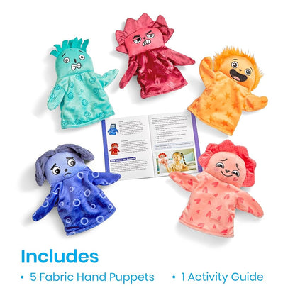 Learning Resources Feelings Family Hand Puppets Loved, Nervous, Frustrated, Lonely & Excited, Social Skills Activities, Sensory Toys for Autism, Ages 18 months+
