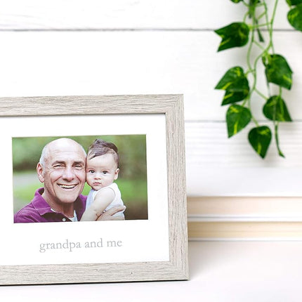 Kate & Milo Rustic Grandpa & Me Frame, White, 8.5" x 7.5", Father's Day, Grandparents Day, New Baby Gift