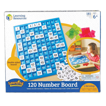 Learning Resources Tableau des Nombres 120 - 181 pièces, 6 ans et plus, jeux de maths éducatifs et amusants pour enfants