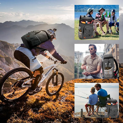 Backpack Cooler Insulated Leakproof, Soft 36 Can Cooler Backpack Gray